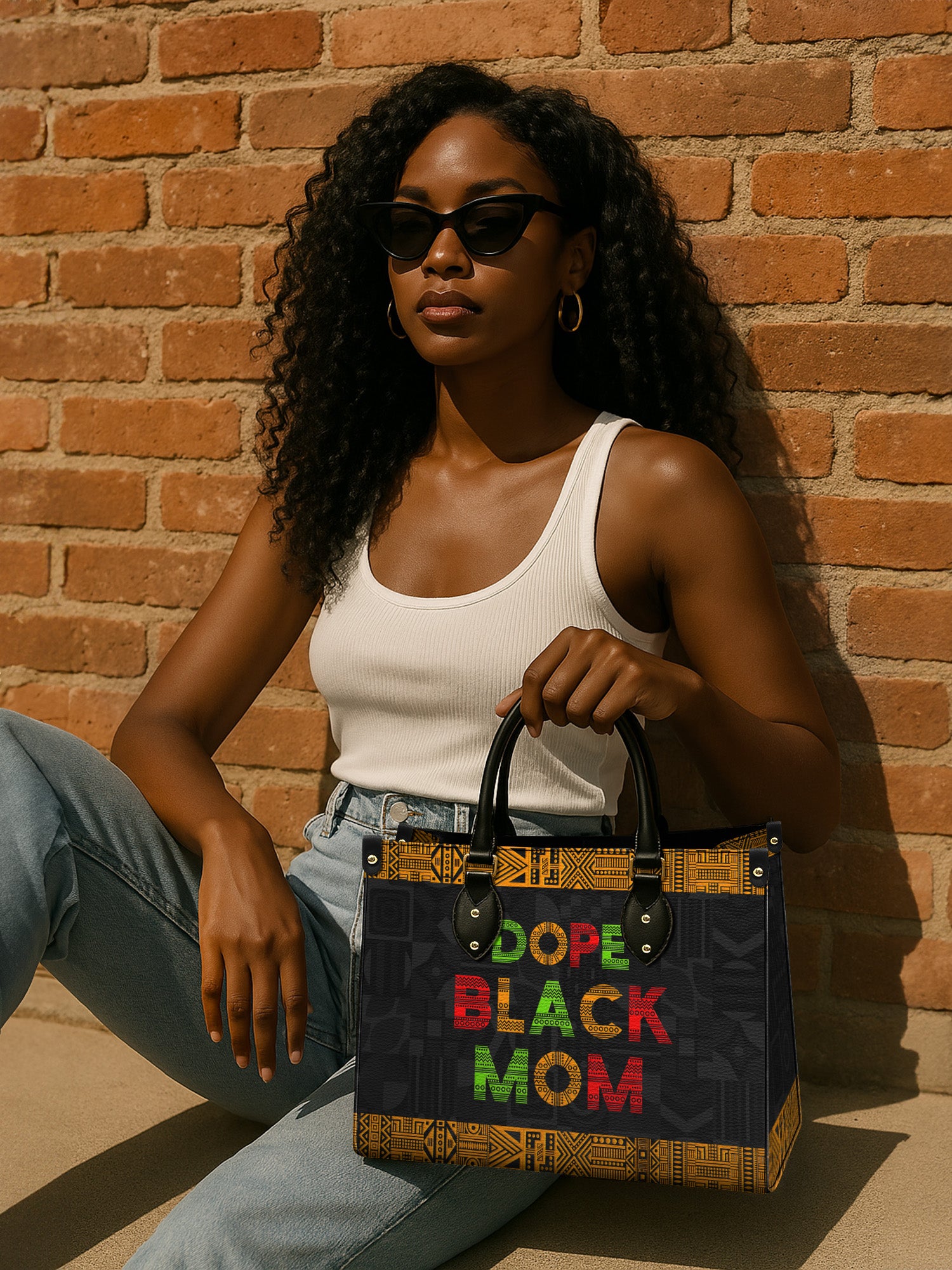 DOPE BLACK MOM Juneteenth Premium Leather Handbag QR0XD1033