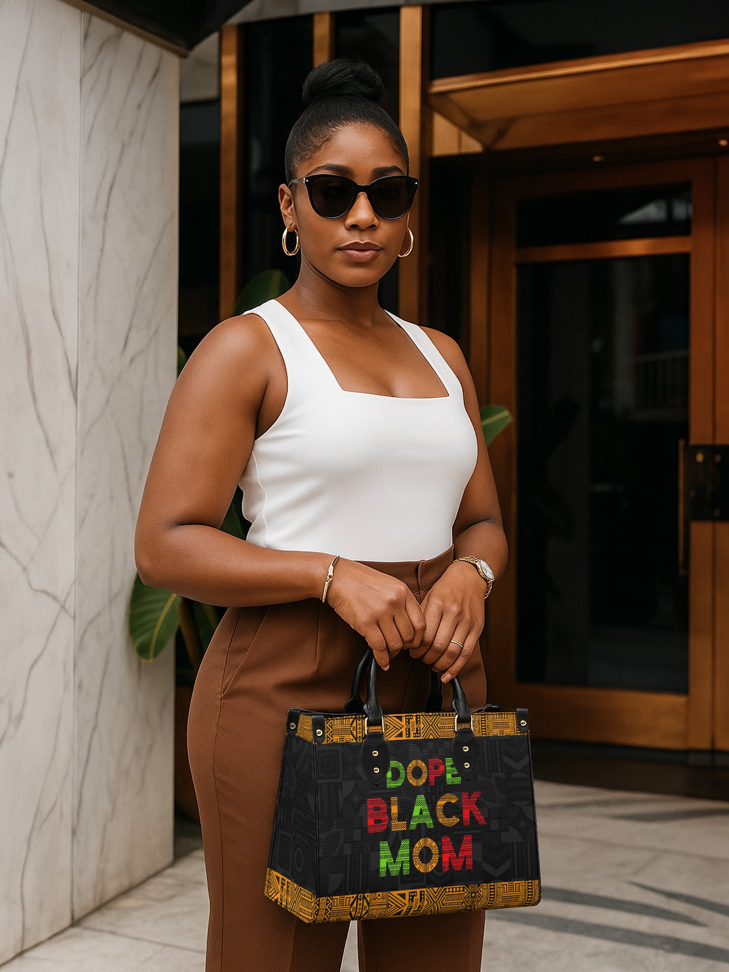 DOPE BLACK MOM Juneteenth Premium Leather Handbag QR0XD1033