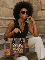 Dope Black Mom Power Premium Leather Handbag QR0TV270