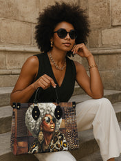 Bronze Leopard Premium Leather Handbag QR0TV260