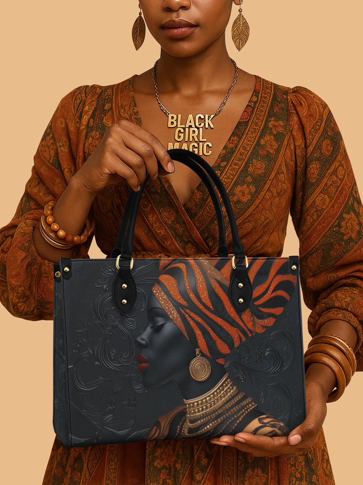 Adinkra Essence Premium Leather Handbag QR0XD456