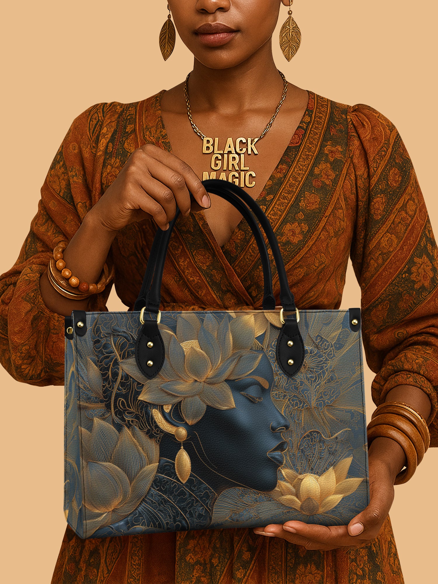 Lotus Grace Premium Leather Handbag QR0HH128