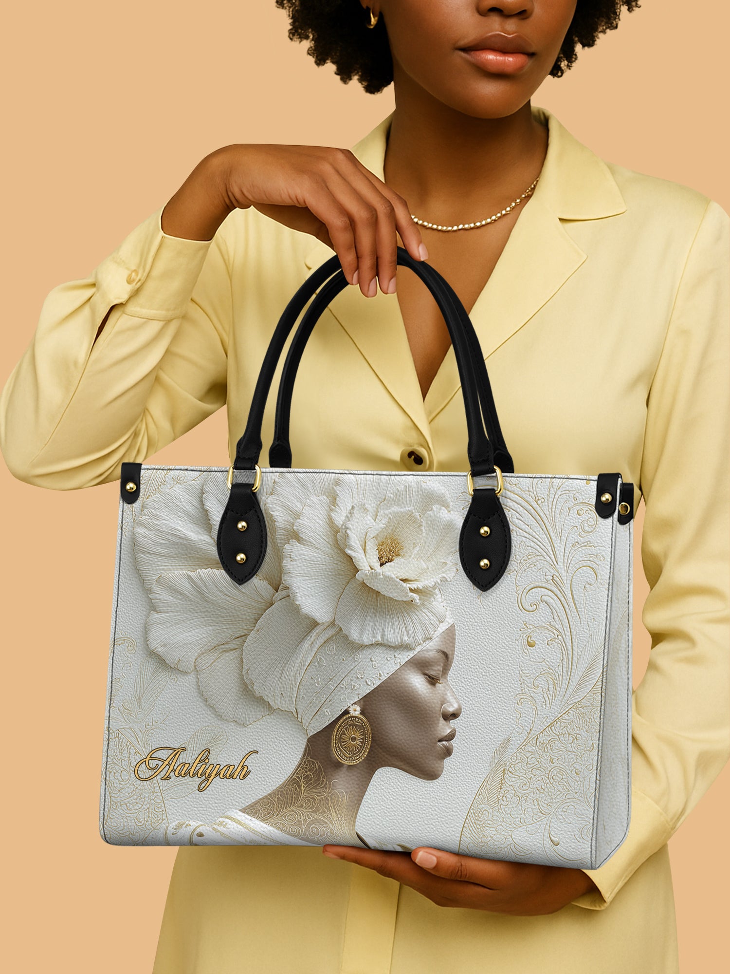 Luminous Bloom Premium Leather Handbag