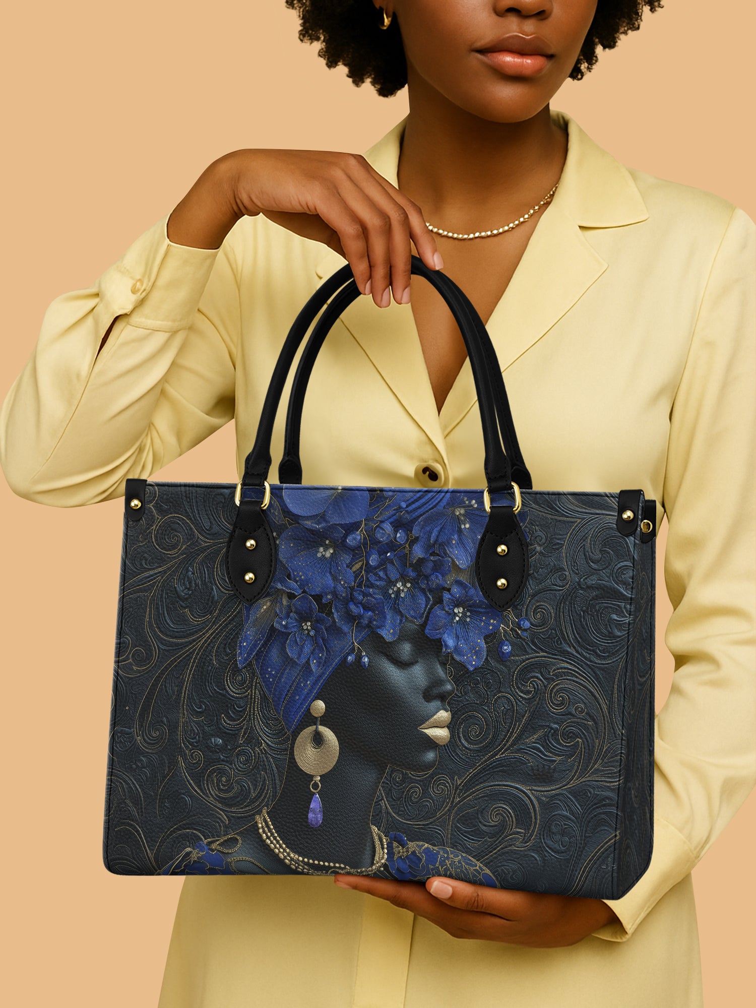 Bluebonnet Moon Empress Premium Leather Handbag QR0XD331