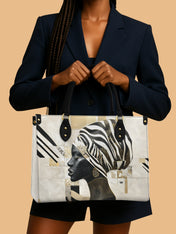 Symphony In Stripes Premium Leather Handbag QR0TV128