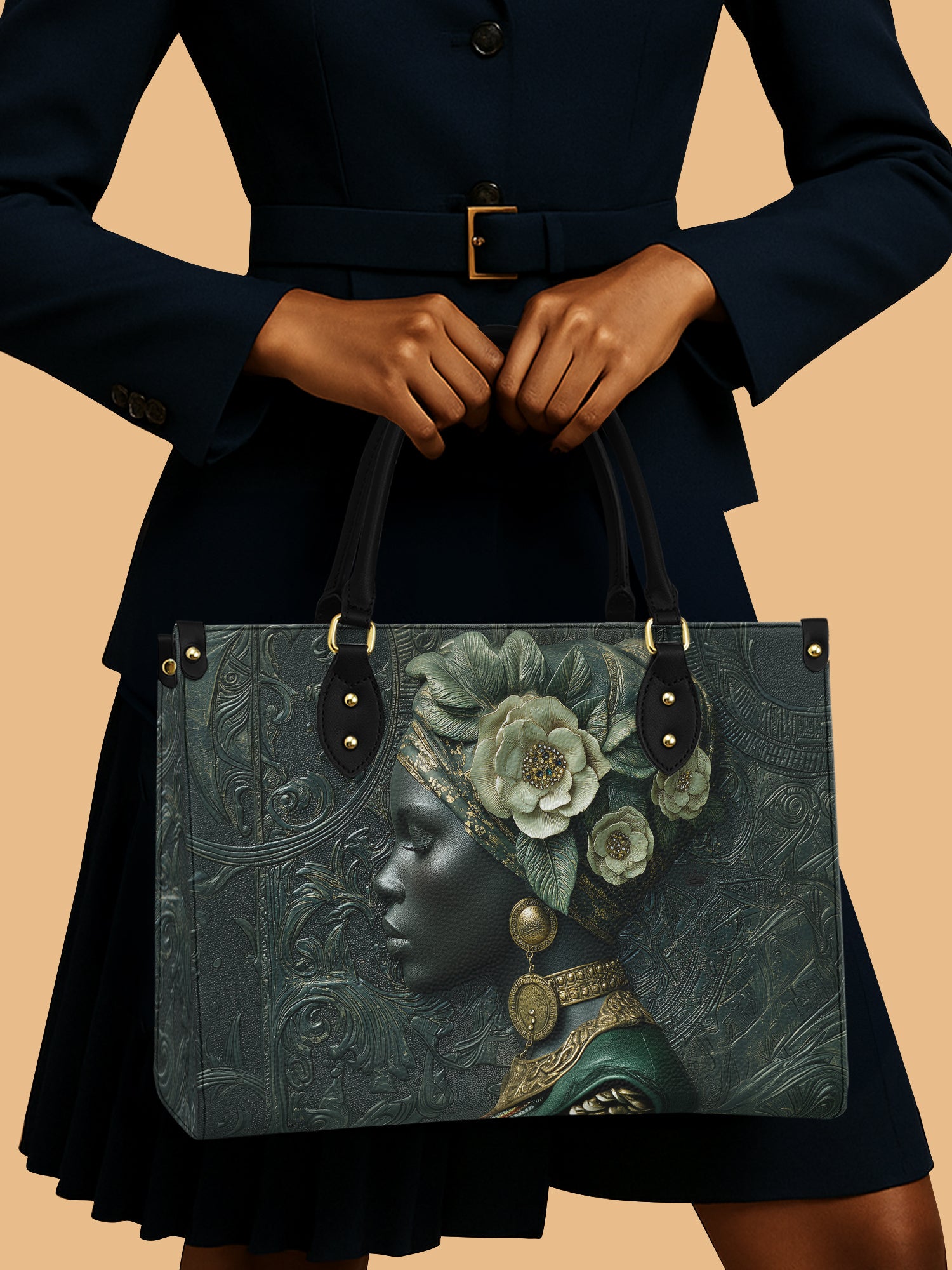 Emerald Cherokee Rose Premium Leather Handbag QR0XD333