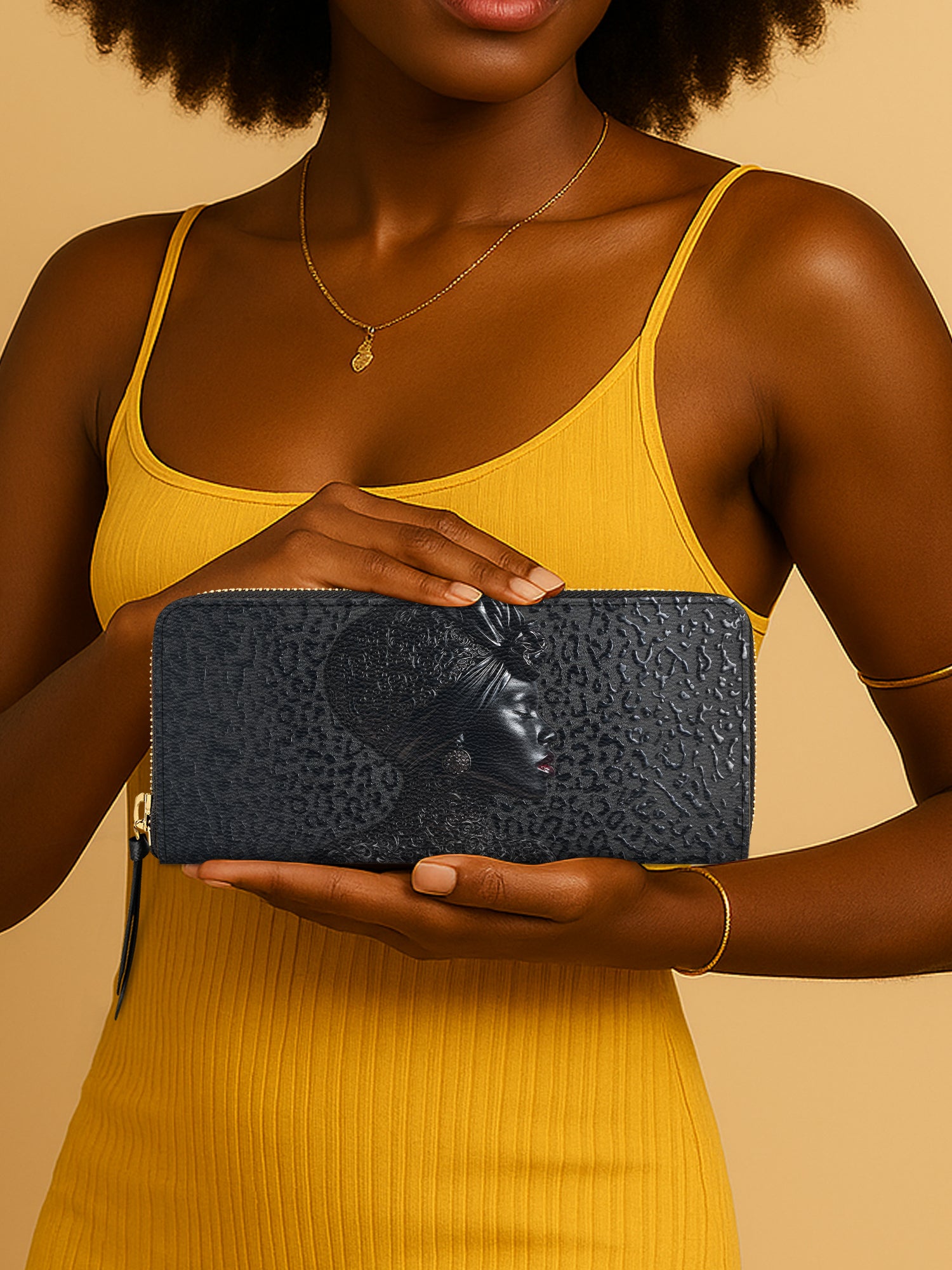 AfroGloss Leopard Slimline Zippy Wallet QR0XD487