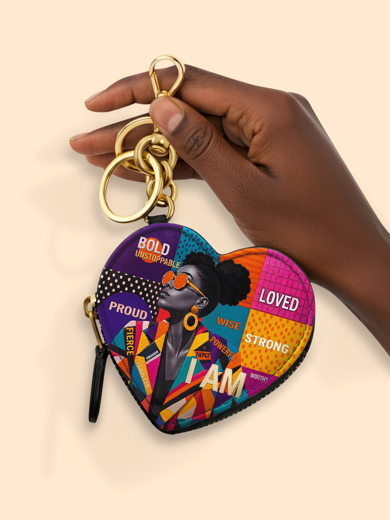 Ash Rebel Heart Coin Pouch Bag Charm QR0TD703