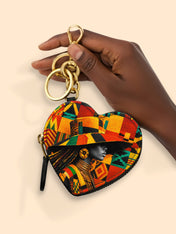 Kente Sovereign Heart Coin Pouch Bag Charm QR0TV276