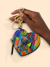 Afro Reverie Heart Coin Pouch Bag Charm QR0TV274
