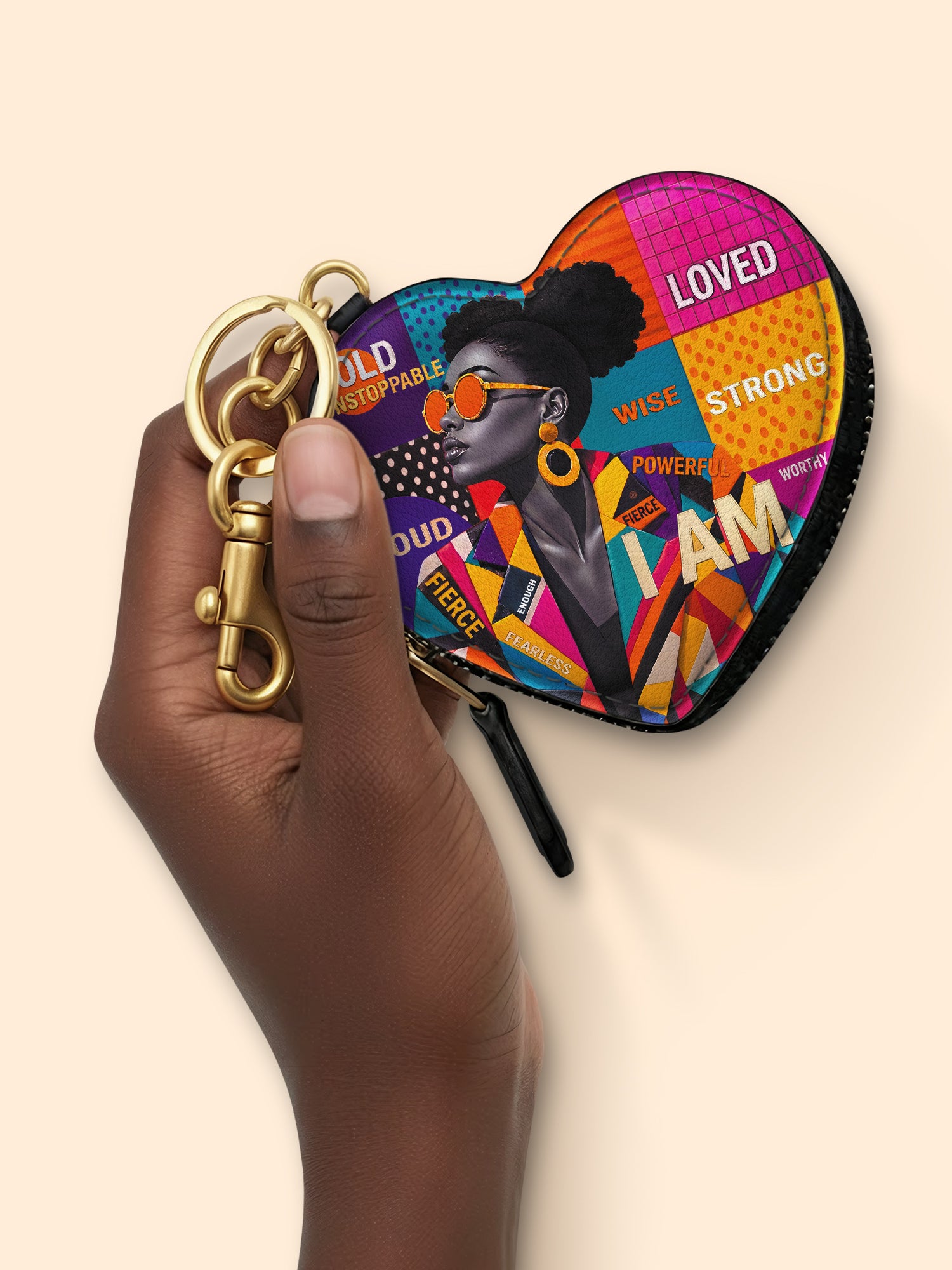 Ash Rebel Heart Coin Pouch Bag Charm QR0TD703