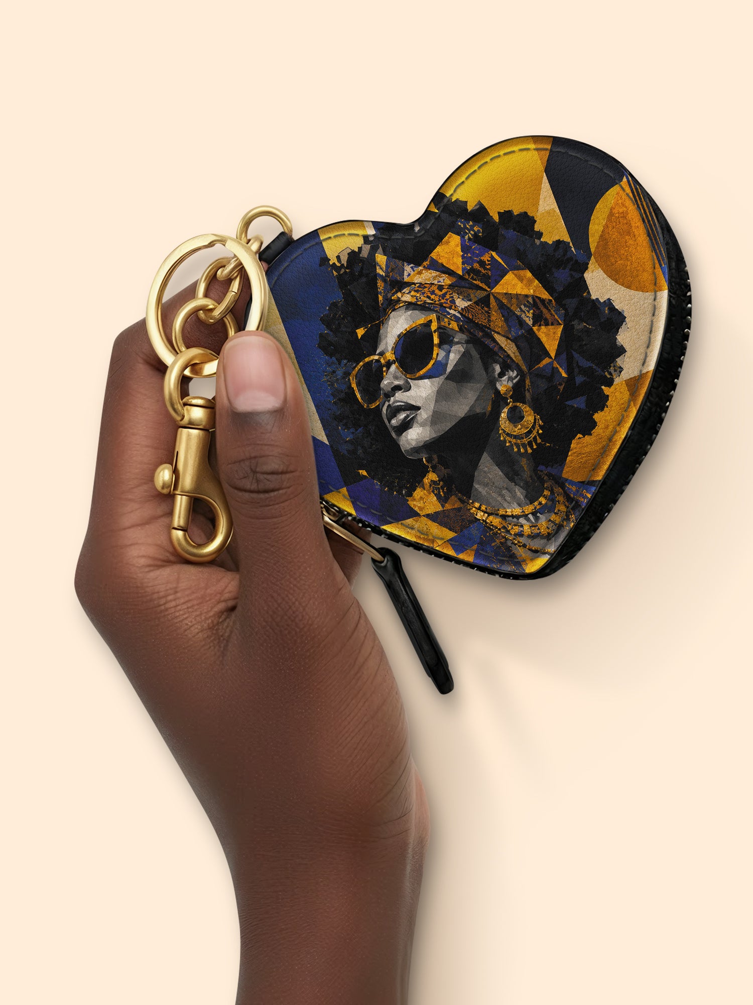Stellar Grace Heart Coin Pouch Bag Charm QR0HH215