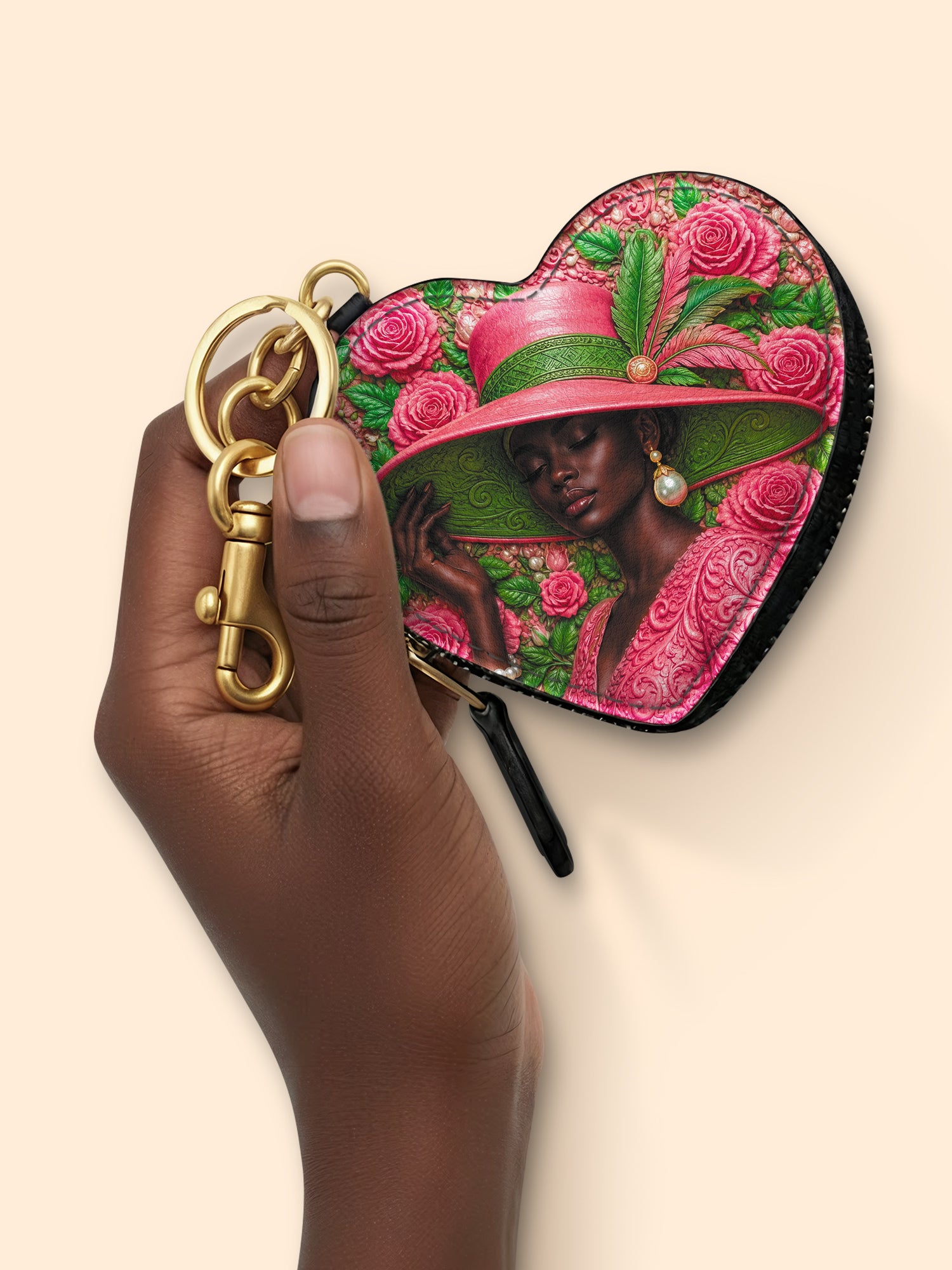 Chosen Bloom Heart Coin Pouch Bag Charm QR0TD708