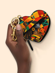 Kente Sovereign Heart Coin Pouch Bag Charm QR0TV276