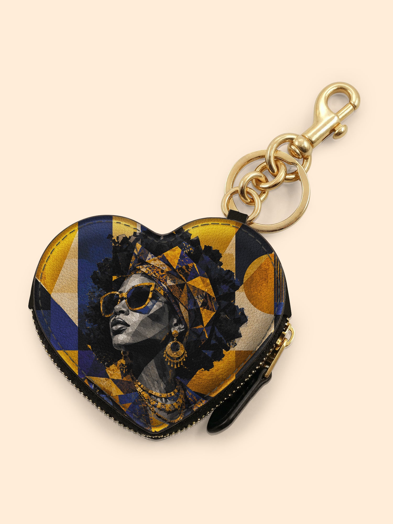 Stellar Grace Heart Coin Pouch Bag Charm QR0HH215