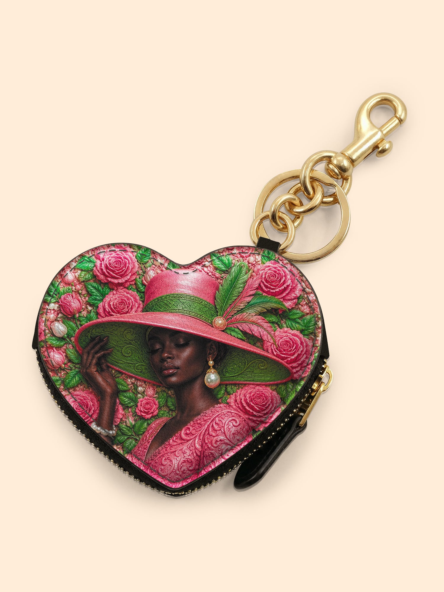 Chosen Bloom Heart Coin Pouch Bag Charm QR0TD708