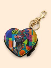 Afro Reverie Heart Coin Pouch Bag Charm QR0TV274