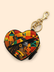 Kente Sovereign Heart Coin Pouch Bag Charm QR0TV276