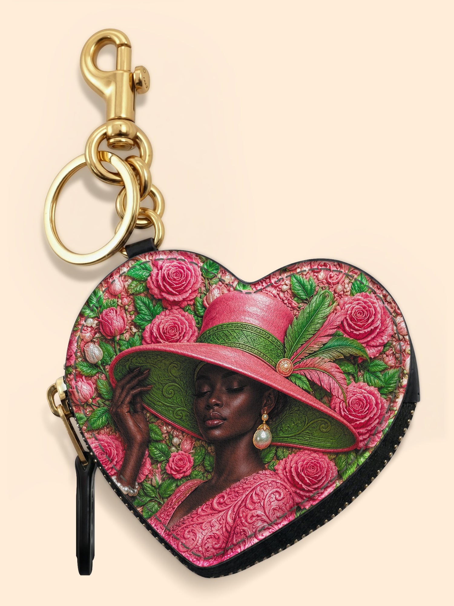Chosen Bloom Heart Coin Pouch Bag Charm QR0TD708