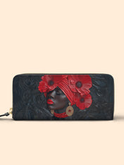Crimson Poppy Crown Slimline Zippy Wallet QR0XD348