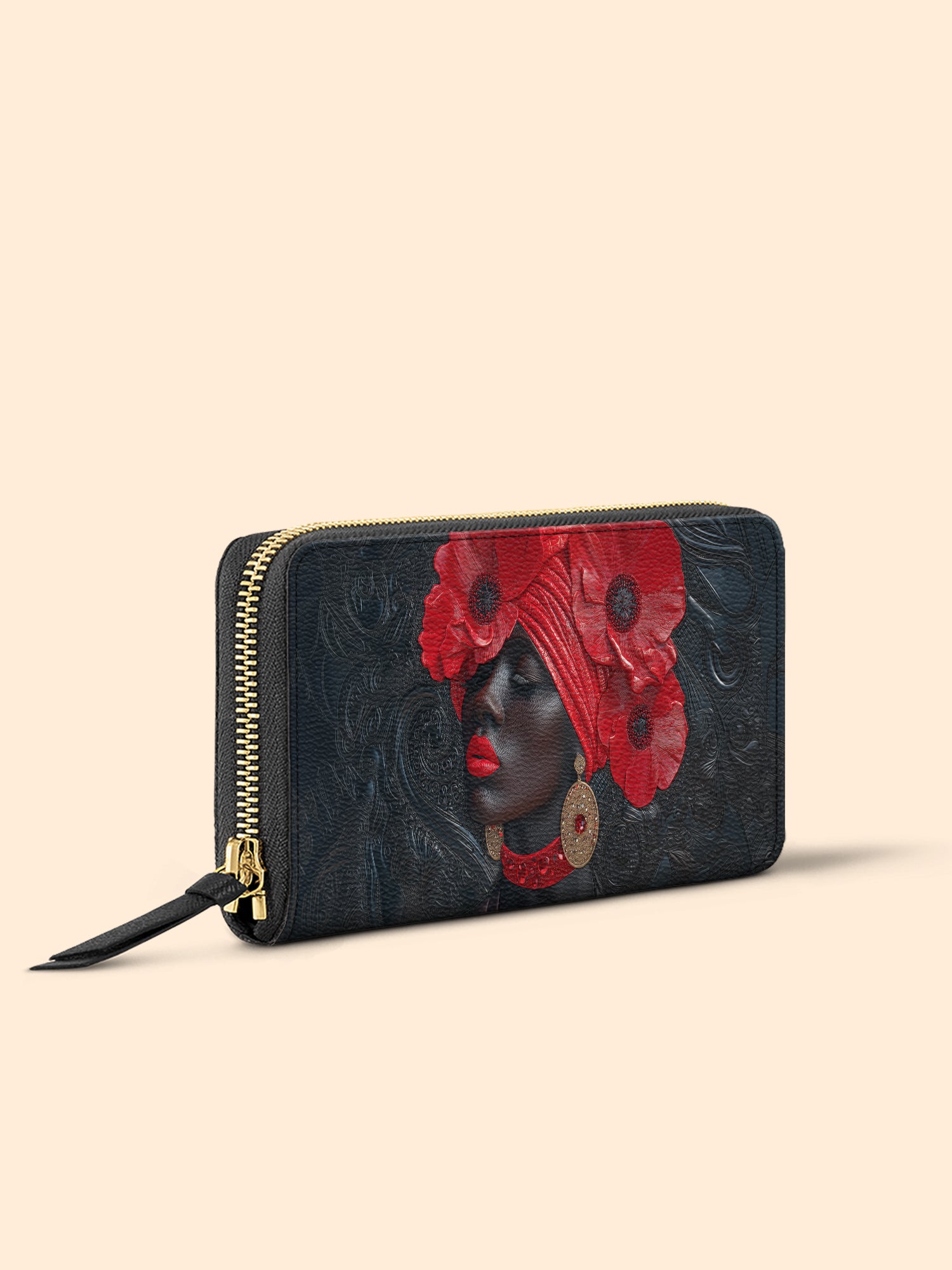 Crimson Poppy Crown Slimline Zippy Wallet QR0XD348
