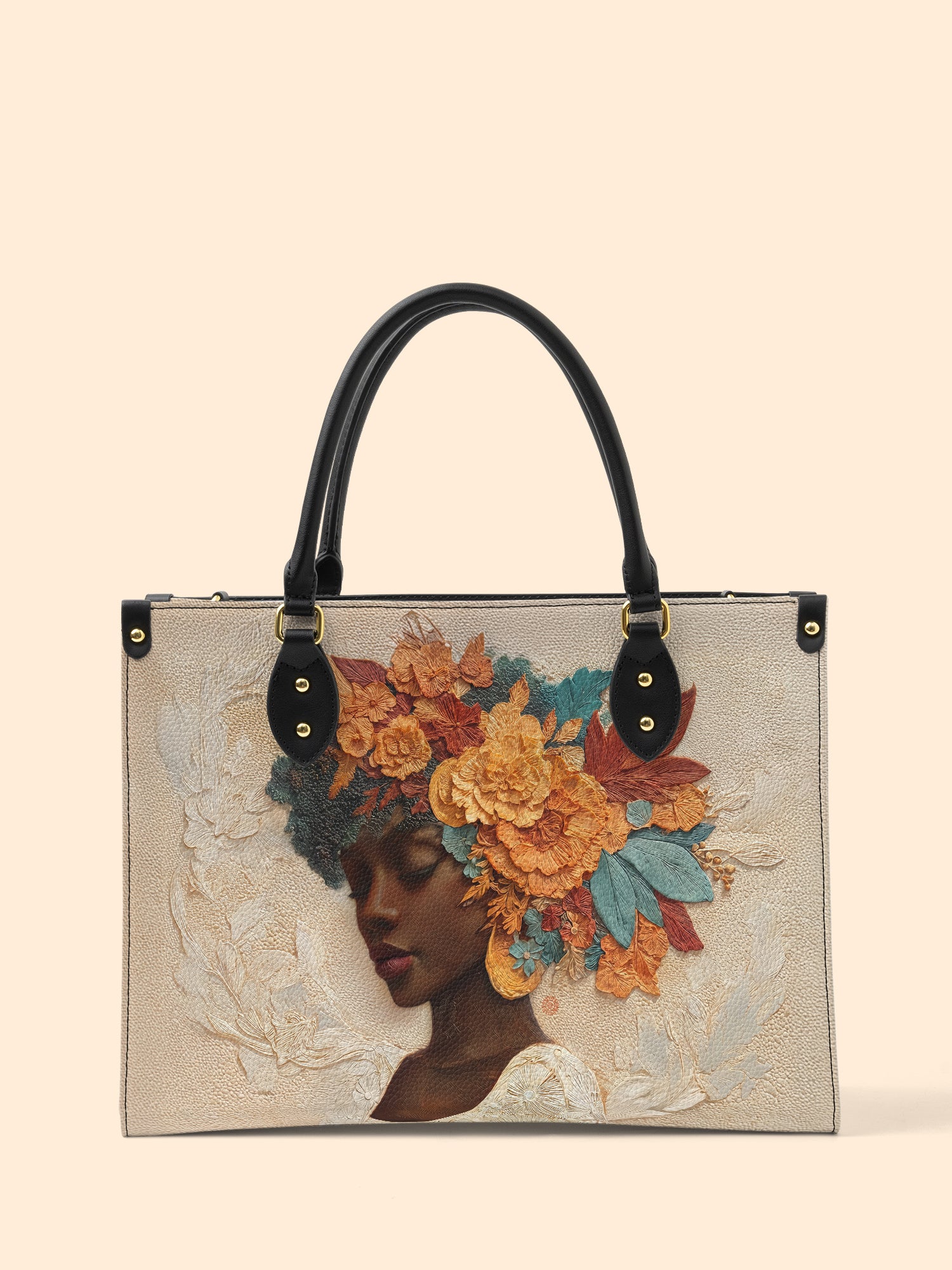 Golden Autumn Radiance Premium Leather Handbag QR0HH212