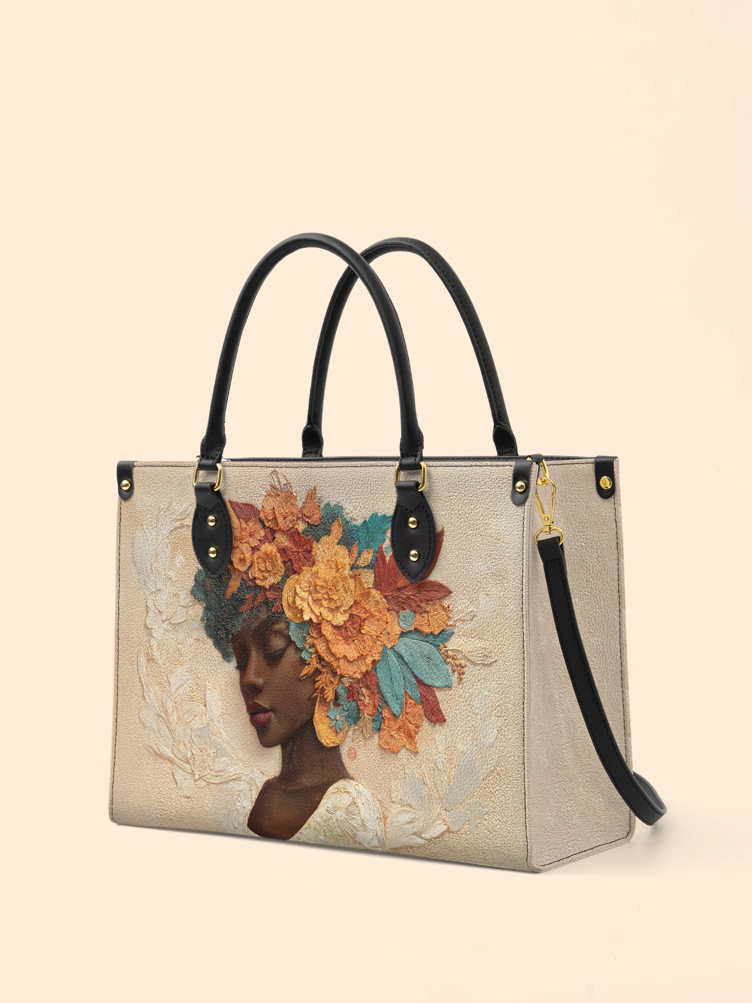 Golden Autumn Radiance Premium Leather Handbag QR0HH212