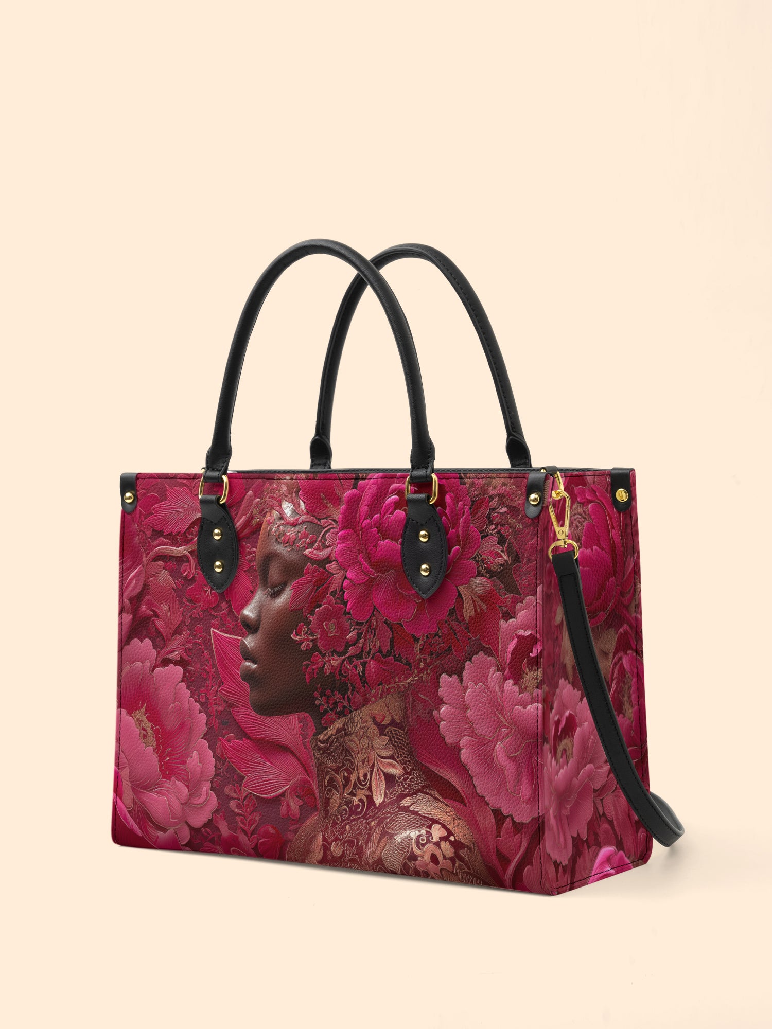 Peony Queen Premium Leather Handbag QR0HH129