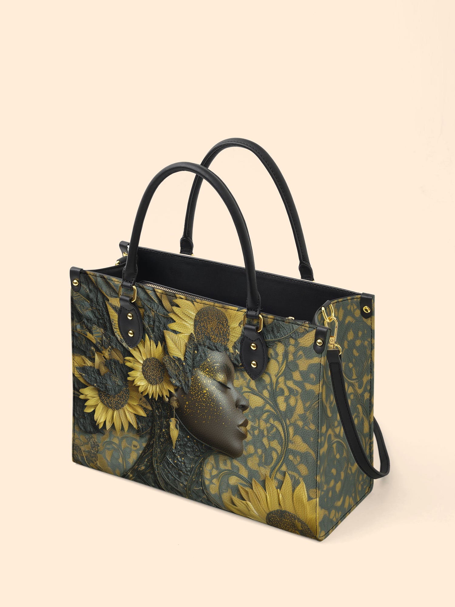 Sunflower Radiance Premium Leather Handbag QR0HH131
