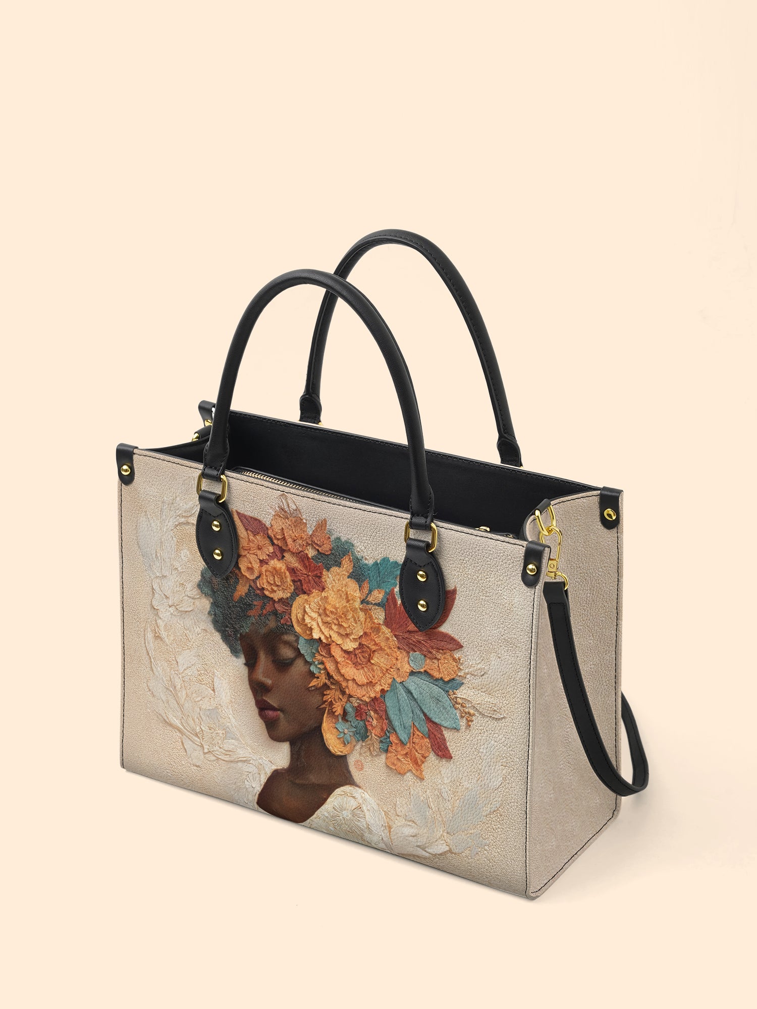 Golden Autumn Radiance Premium Leather Handbag QR0HH212
