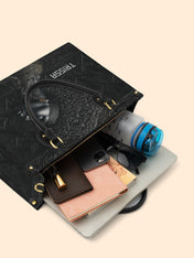 Crowned In Onyx Premium Leather Handbag