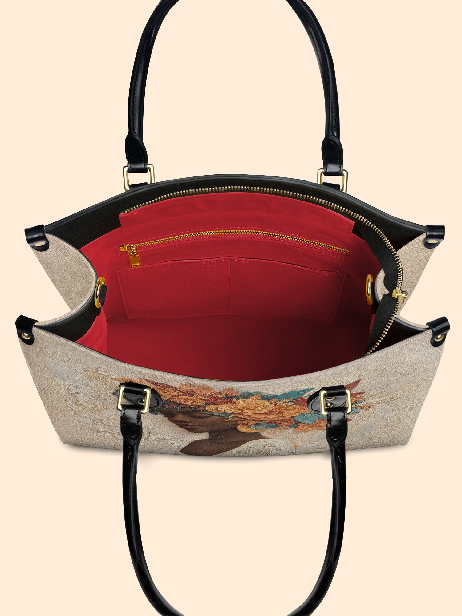 Golden Autumn Radiance Premium Leather Handbag QR0HH212