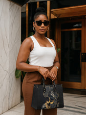 Africa Bound Premium Leather Handbag QR0TD174