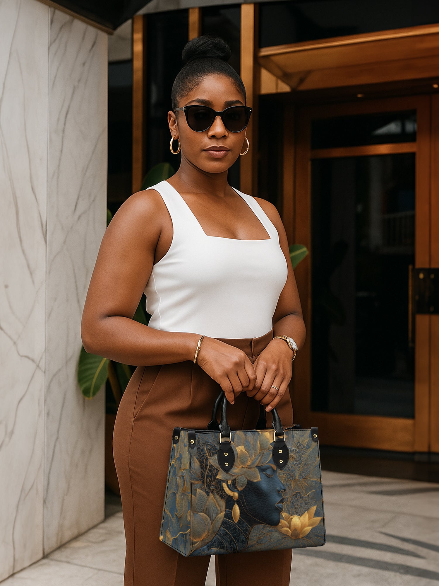 Lotus Grace Premium Leather Handbag QR0HH128