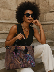 Purple Crown Premium Leather Handbag QR0TD227