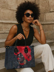 Crimson Poppy Crown Premium Leather Handbag QR0XD332