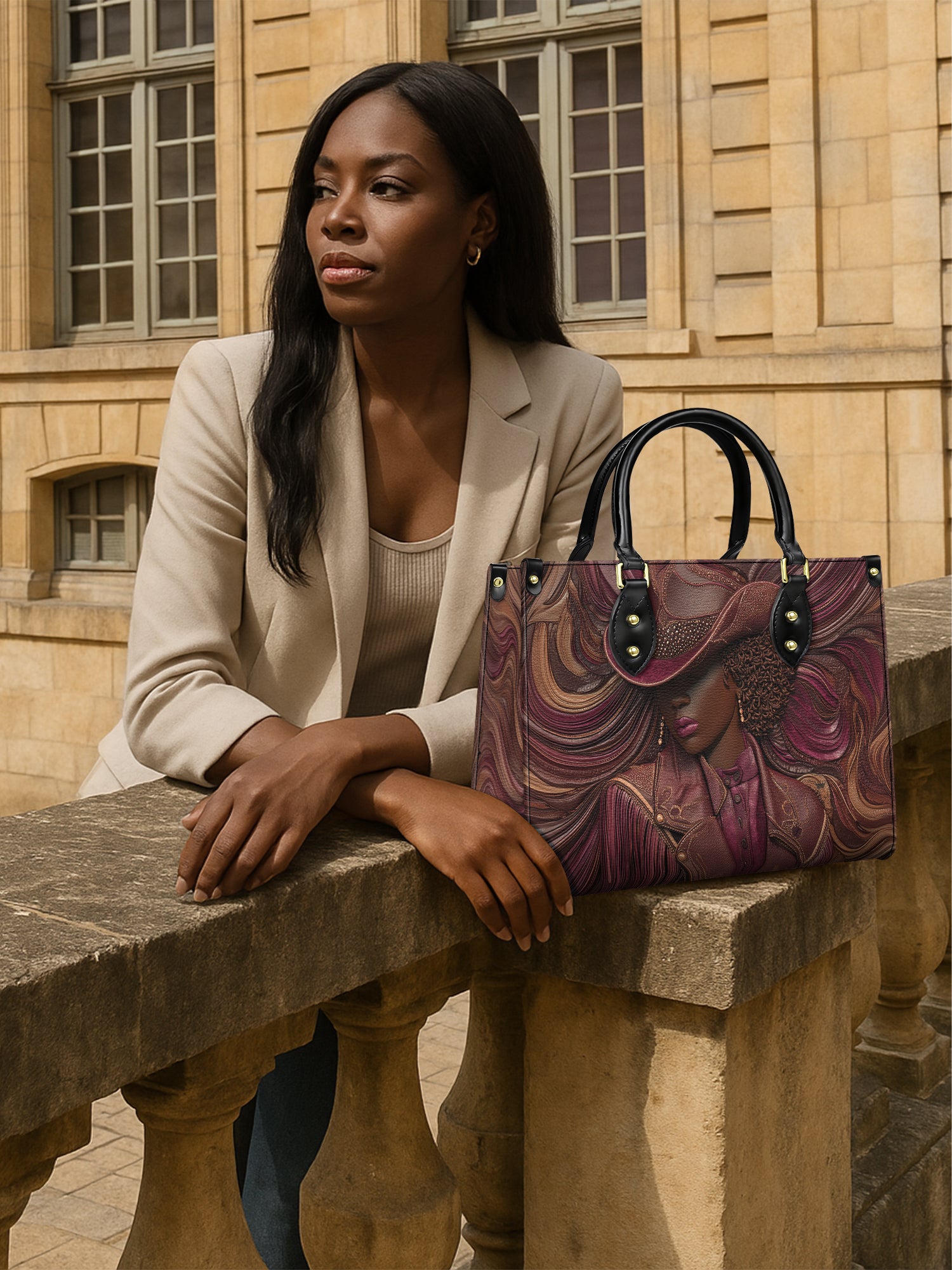 Radiant Melanin Premium Leather Handbag QR0TD229