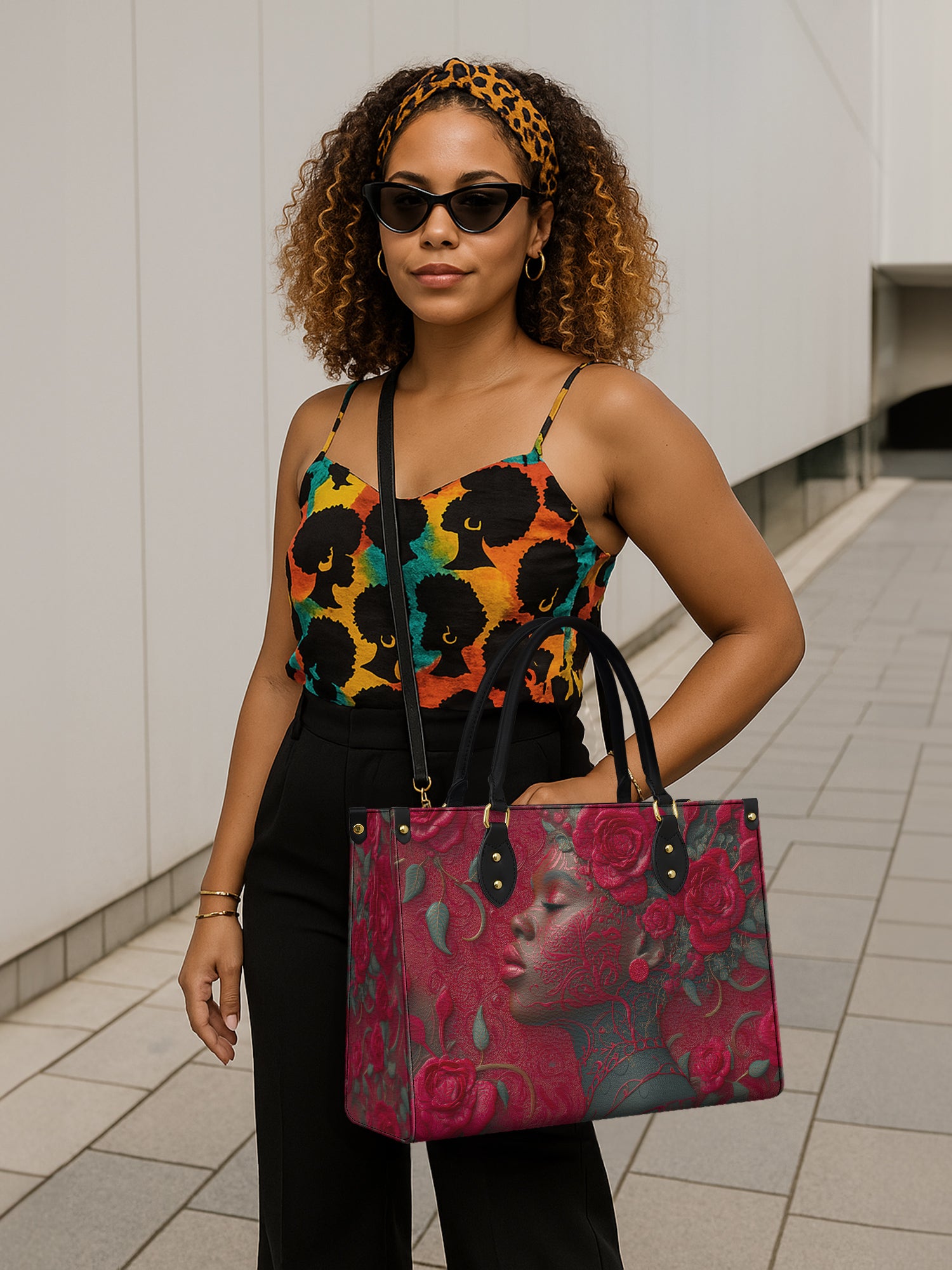 Rose Passion Premium Leather Handbag QR0HH130