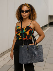 AfroGloss Leopard Premium Leather Handbag QR0XD463
