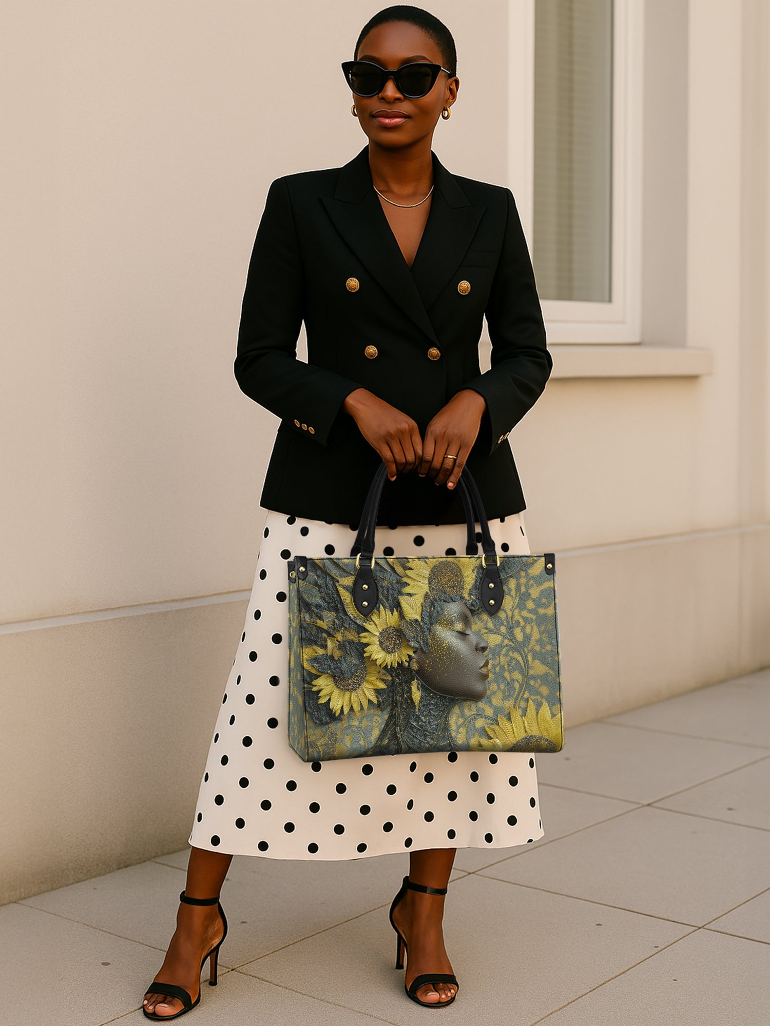 Sunflower Radiance Premium Leather Handbag QR0HH131