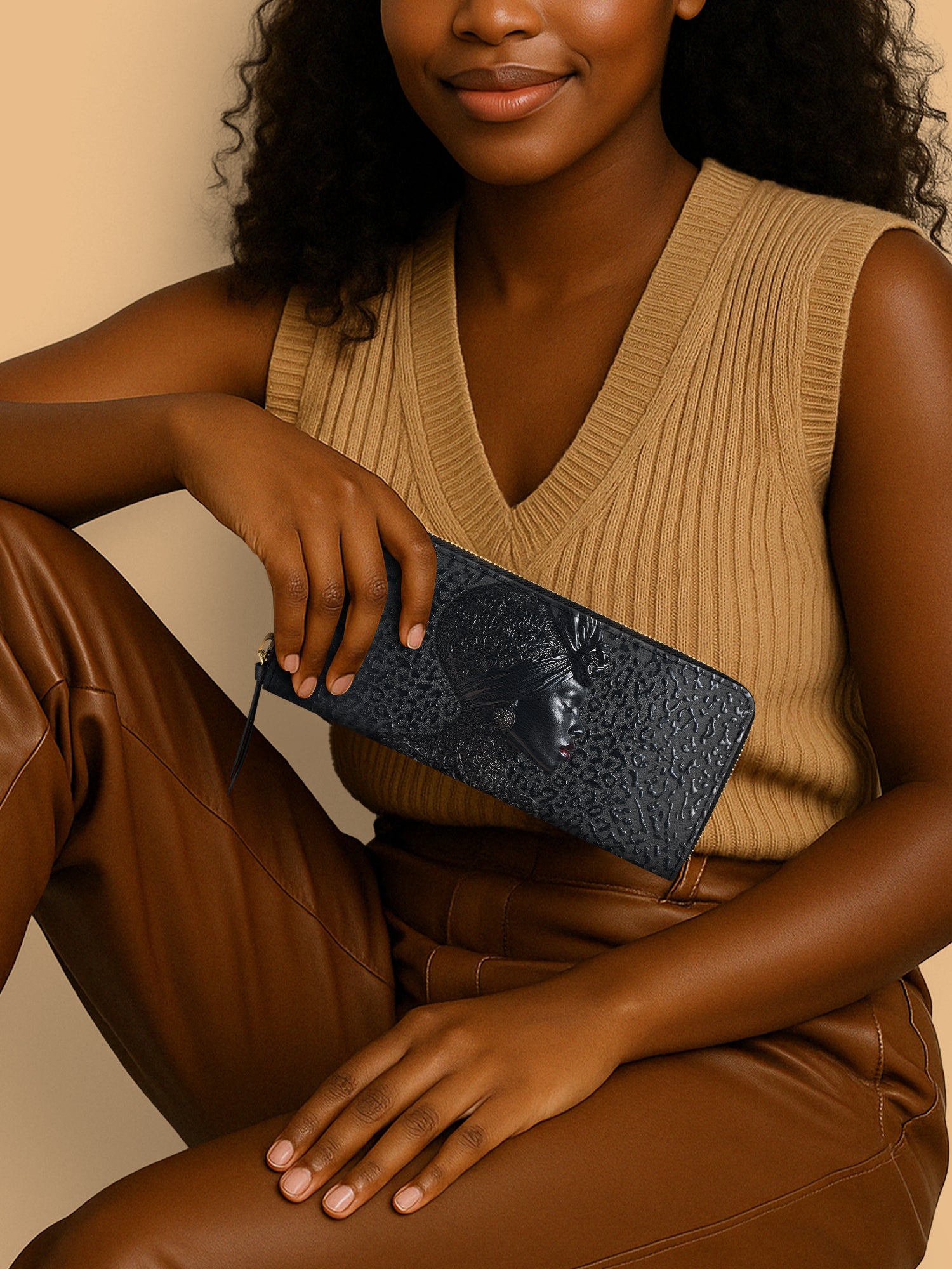 AfroGloss Leopard Slimline Zippy Wallet QR0XD487
