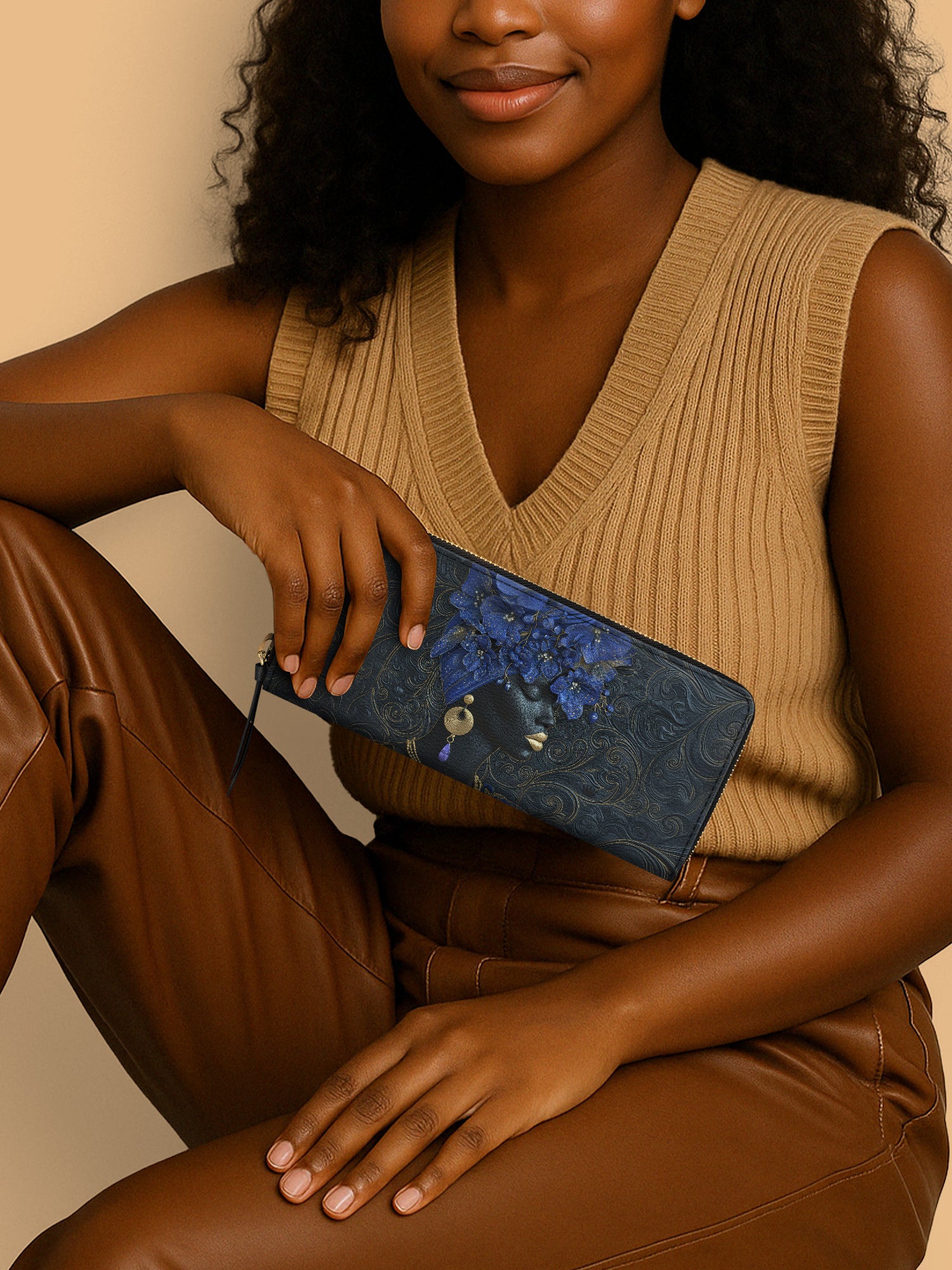 Bluebonnet Moon Empress Slimline Zippy Wallet QR0XD347