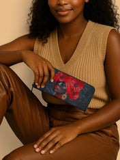 Crimson Poppy Crown Slimline Zippy Wallet QR0XD348