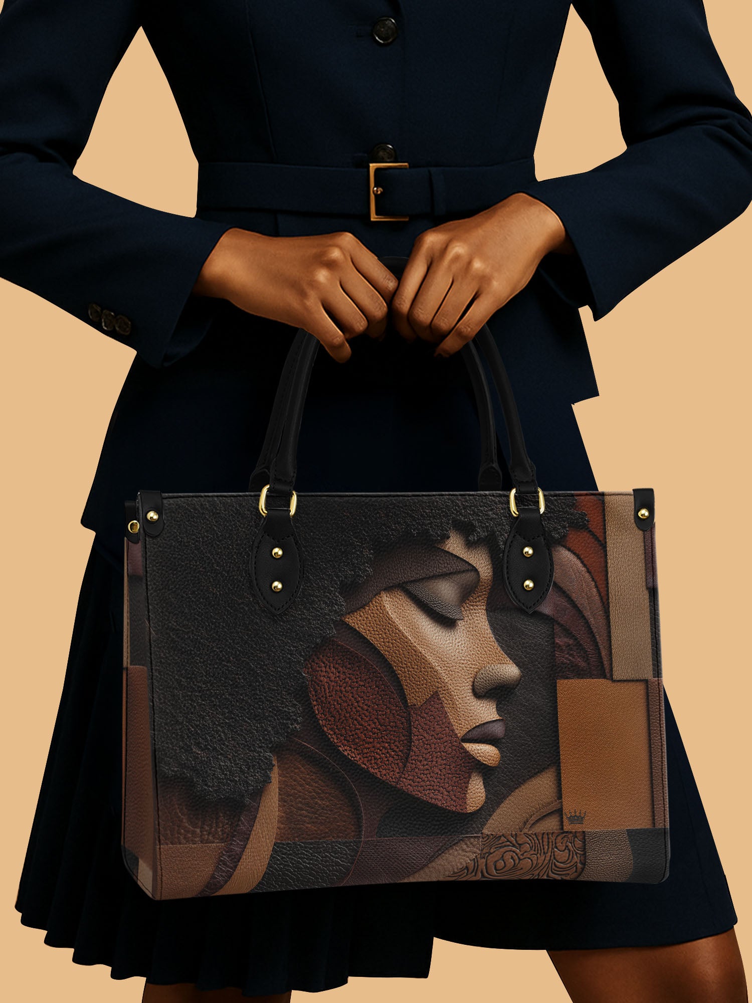 Melanin Majesty Premium Leather Handbag QR0TD117