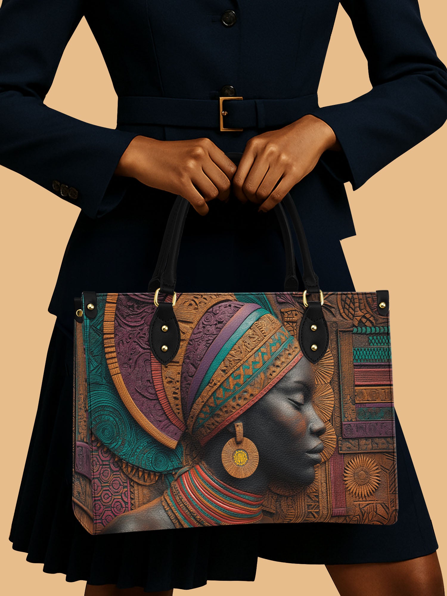 Regal Tapestry Premium Leather Handbag QR0TV057