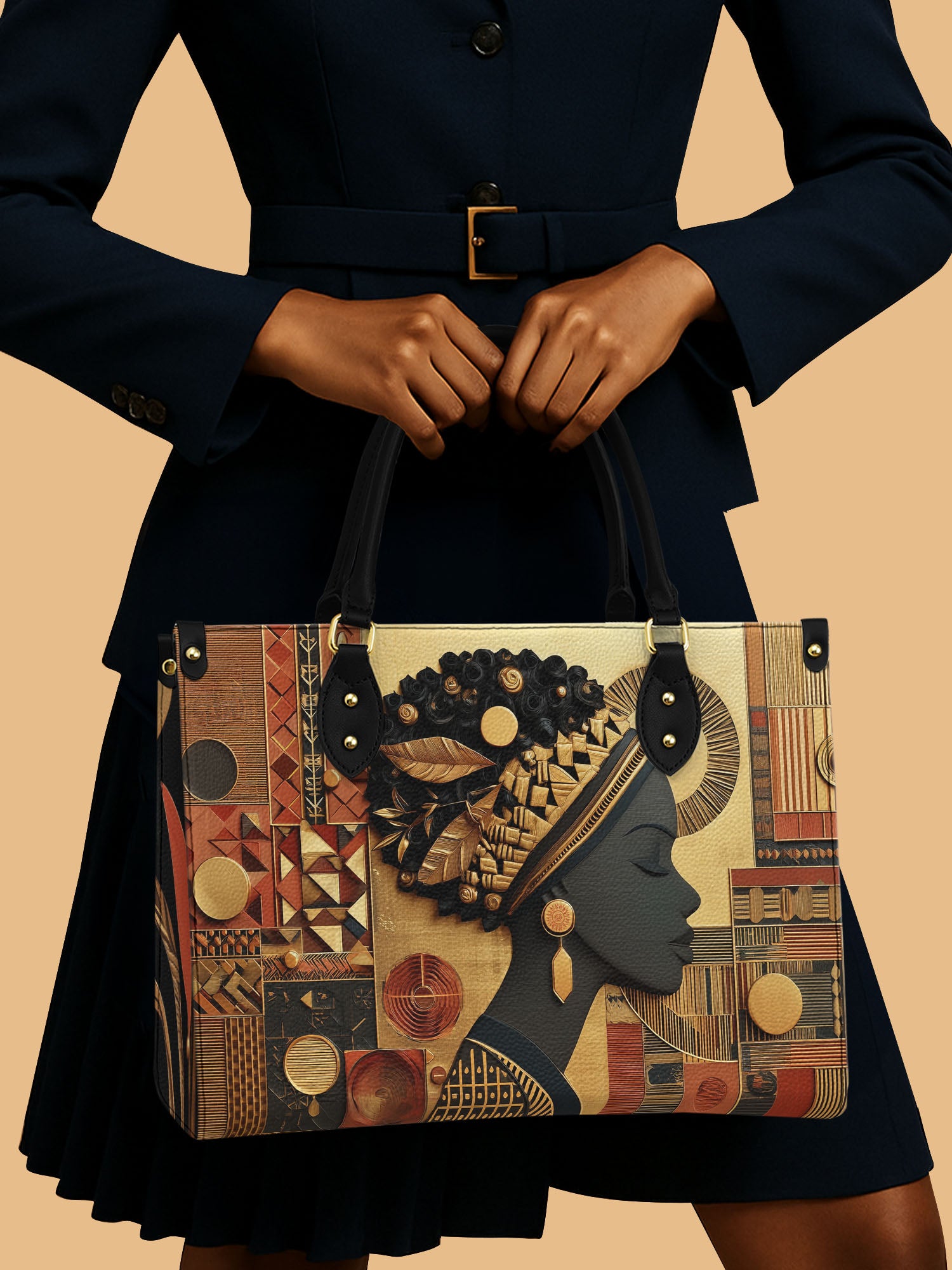 Bold African Premium Leather Handbag QR0XD810