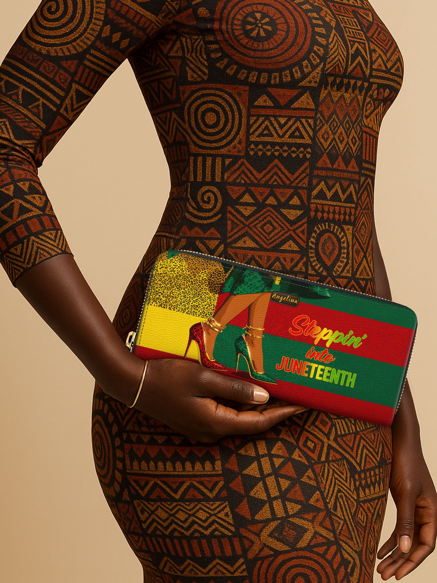 Stepping Into Juneteenth Slimline Zippy Wallet