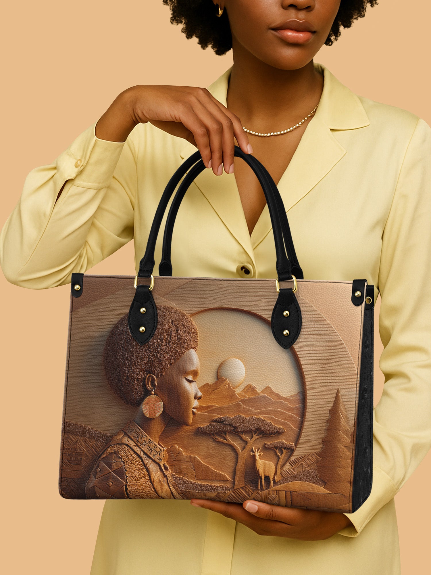 Savanna Spirit Premium Leather Handbag QR0TD346