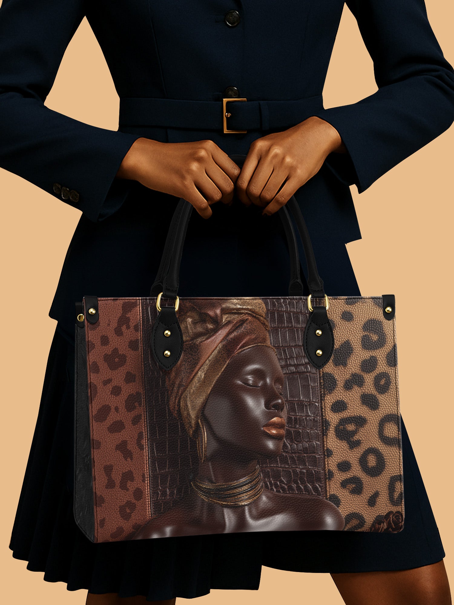 Leopard Queen Premium Leather Handbag QR0TD427