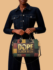 Dope Black Mom Heritage Leather Boston Bag QR0TV271